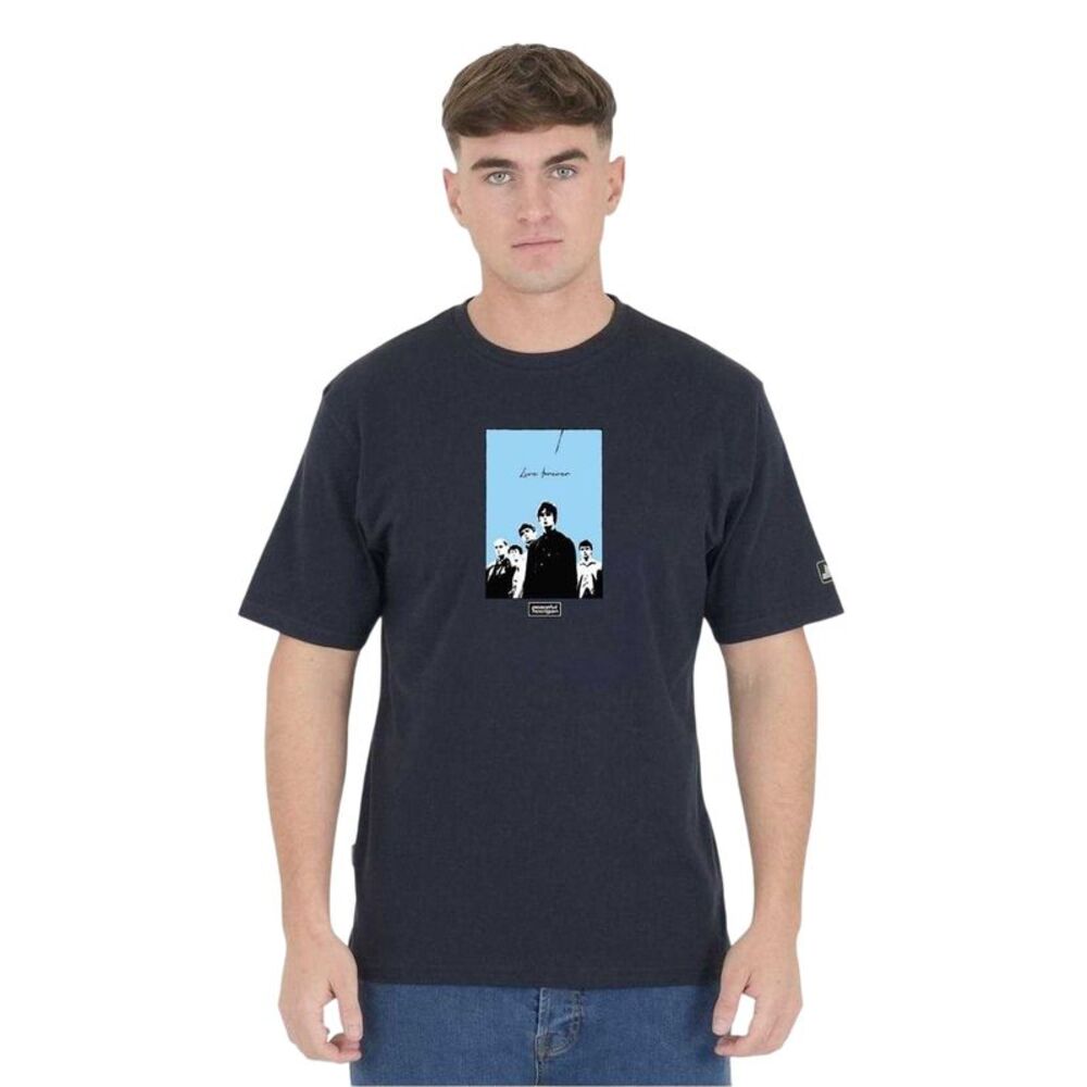 Oasis Unisex Adult Live Forever Graphic Print T-Shirt / Navy